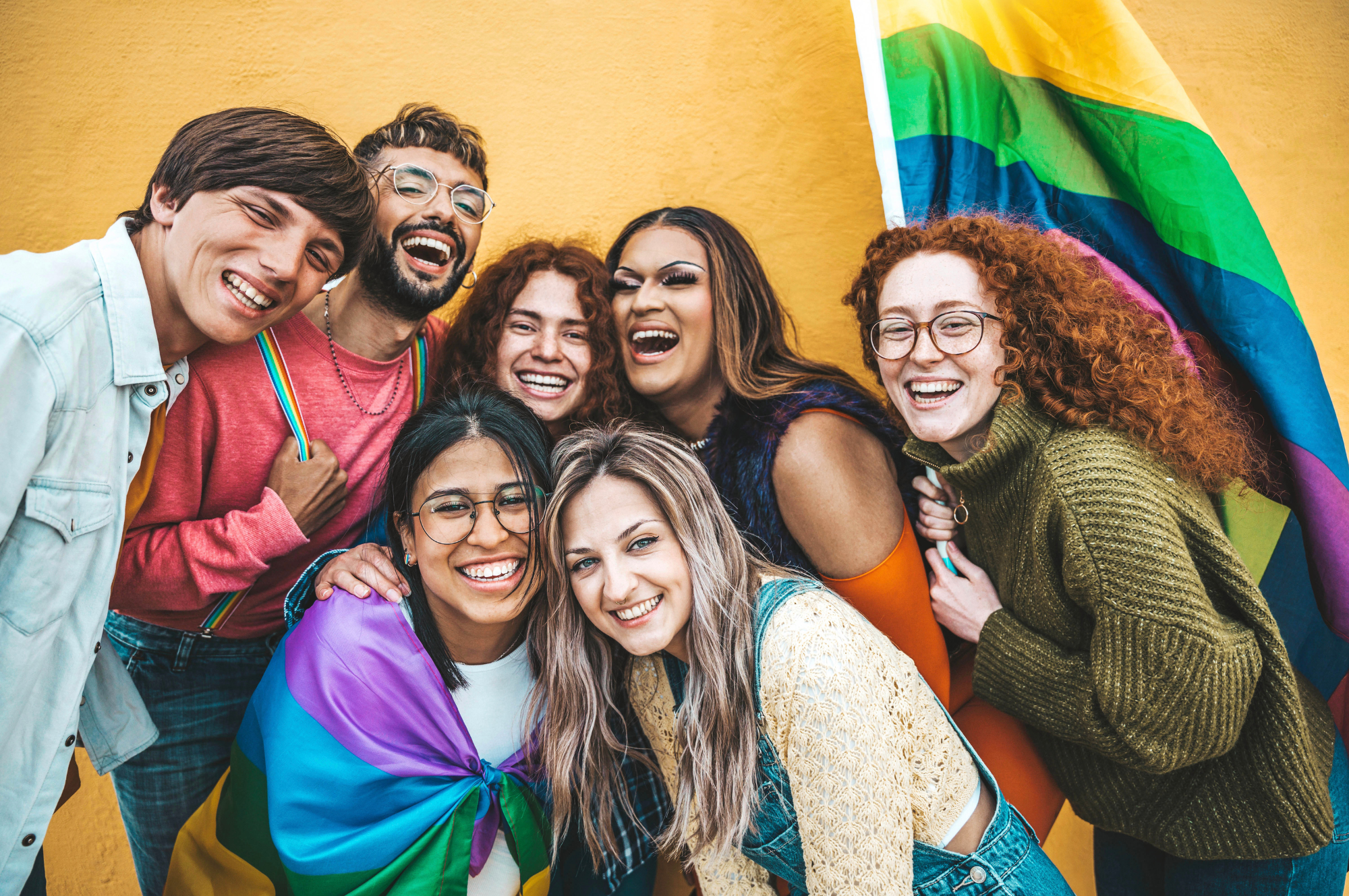 Group of people laughing and having fun