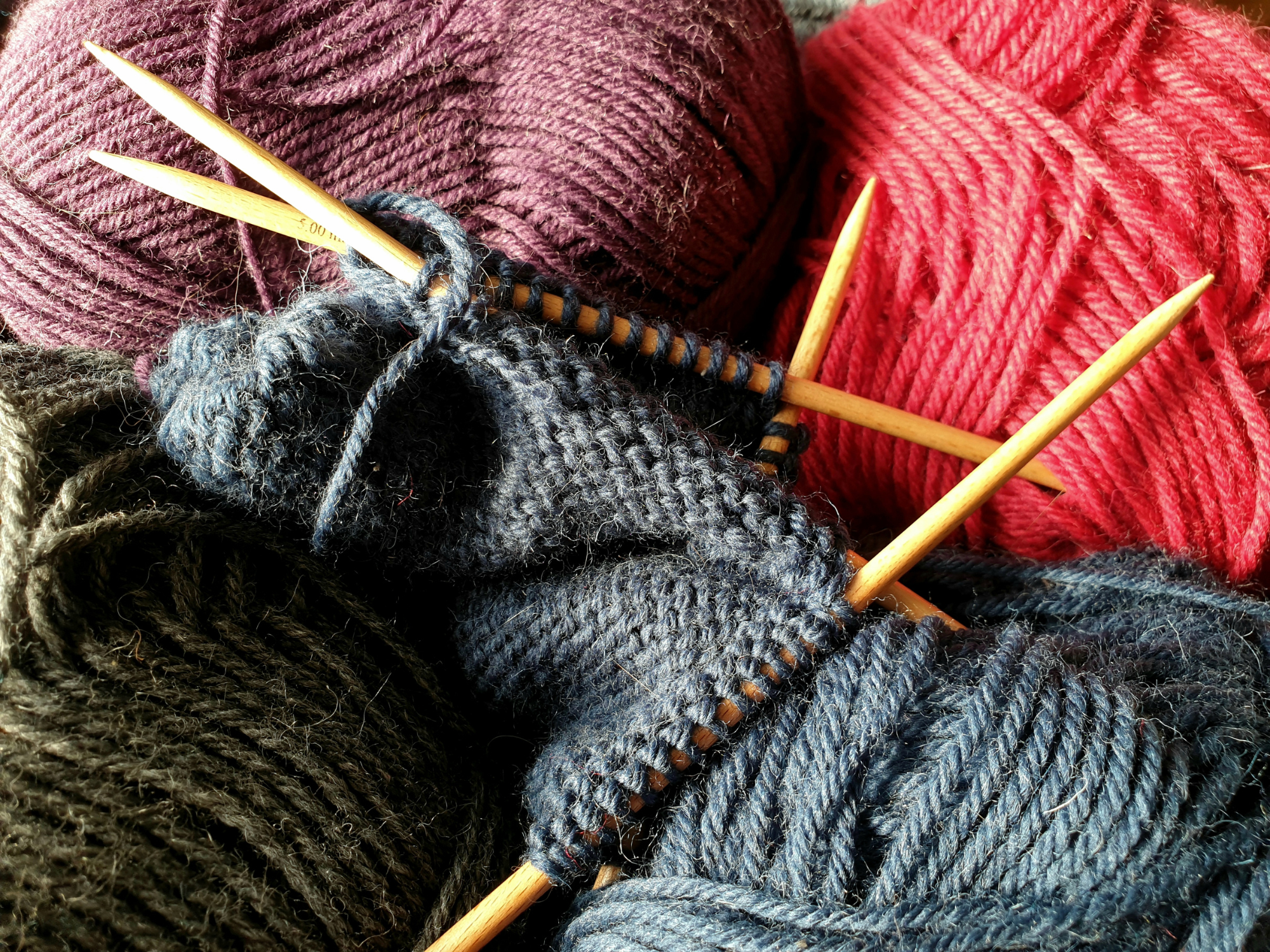 Yarn and knitting needles