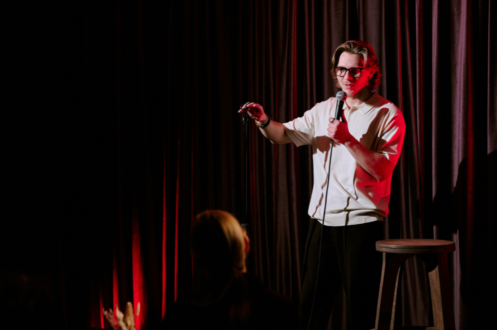 Open mic night performer